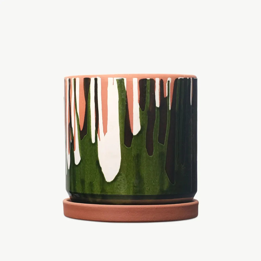 Grand cache pot émaillé - Casa atlantica