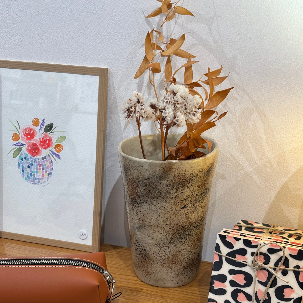 Vase céramique 17cm Pot au four céramique
