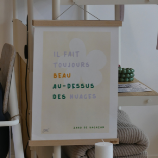 Affiche A3 Au dessus des nuages Les dessins de Louise