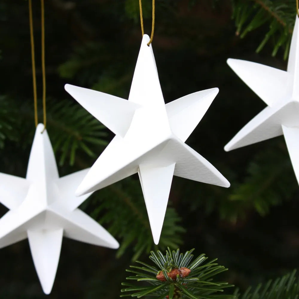 Décoration sapin papier étoile pleine x3 - Livingly