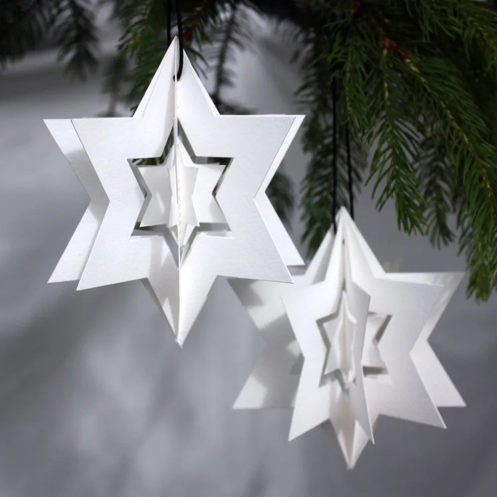 Décoration sapin papier étoile x2 - Livingly