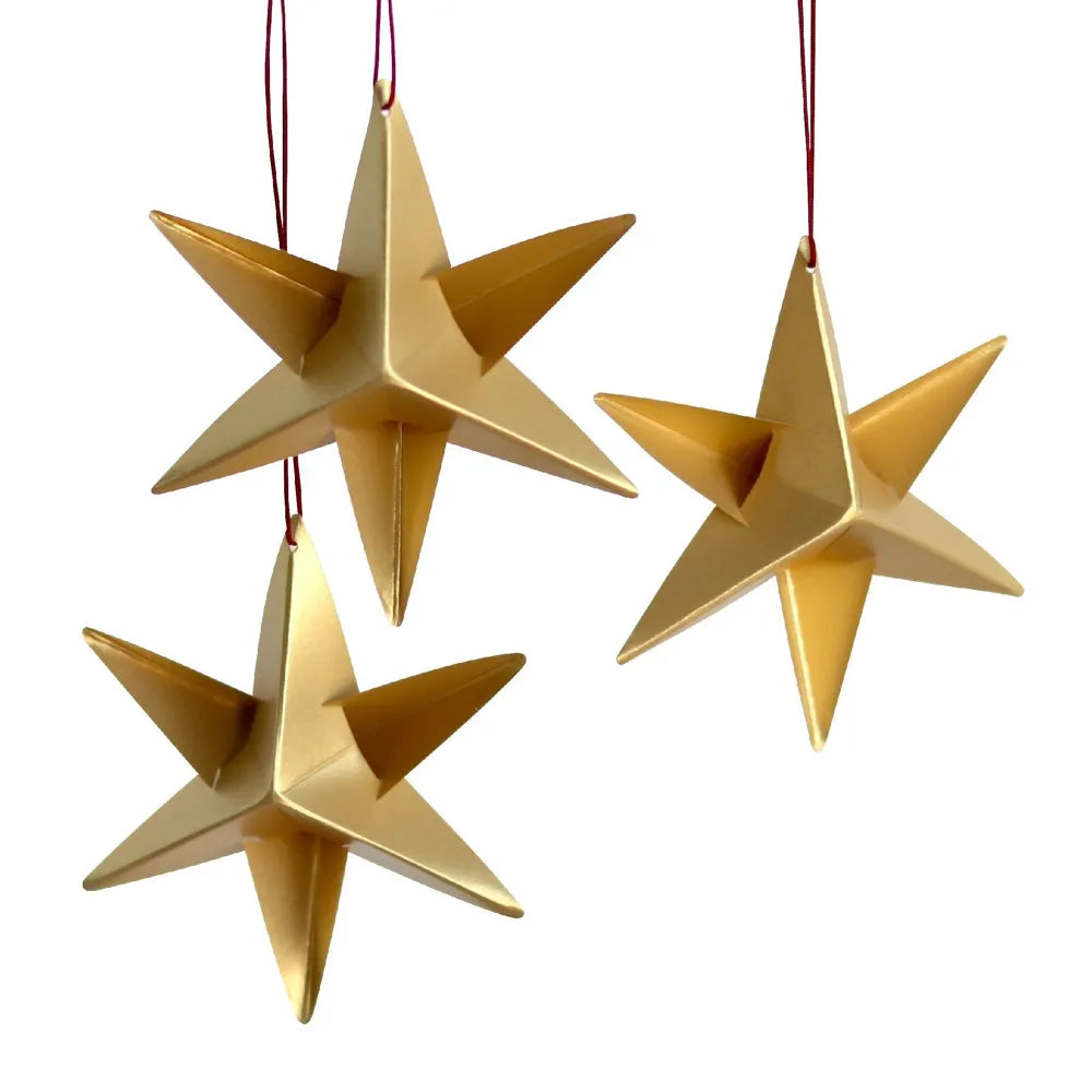 Décoration sapin papier étoile pleine x3 - Livingly