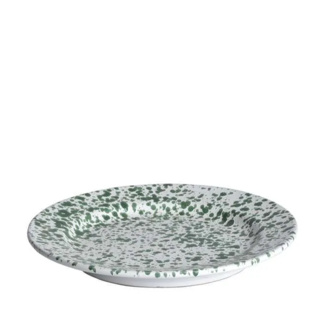 Assiette mouchetée verte - Terrecotte Lotti