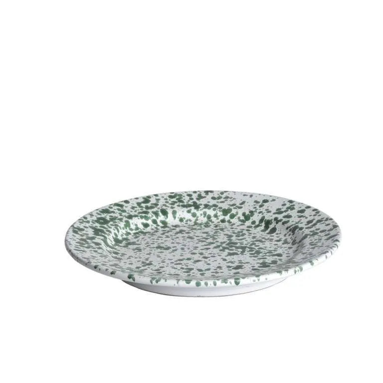 Assiette mouchetée verte - Terrecotte Lotti