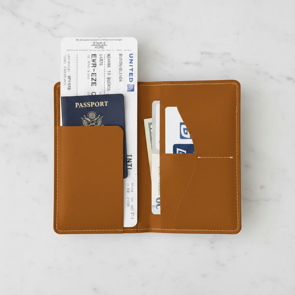 Porte passeport cuir recyclé - Vacavaliente