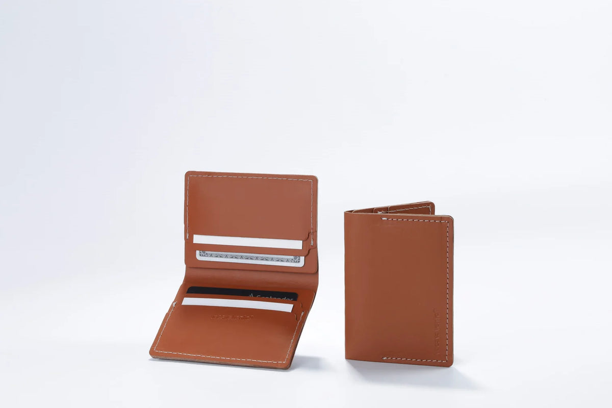 Double porte cartes cuir recyclé - Vacavaliente