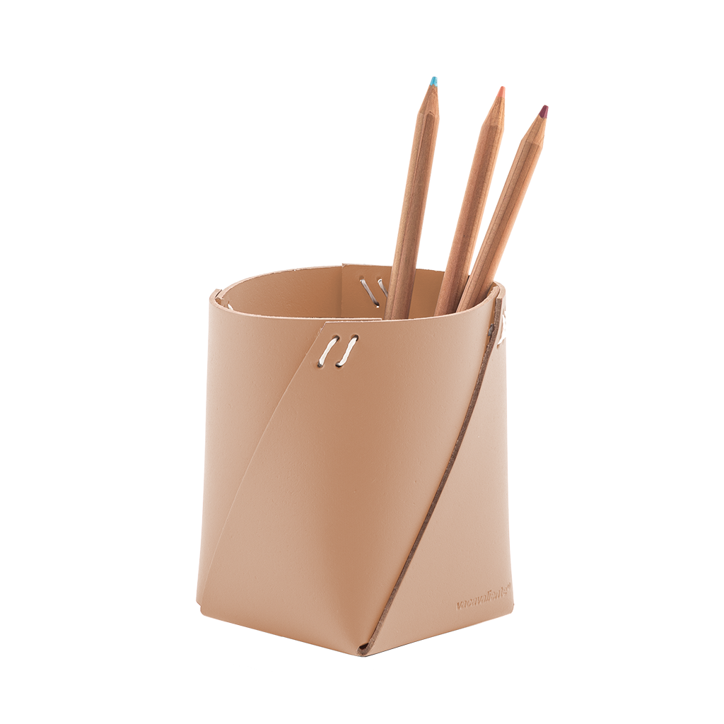 Pot à crayons cuir recyclé - Vacavaliente