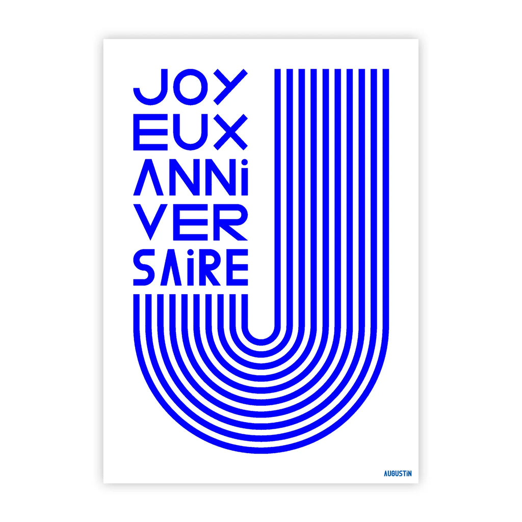 Carte postale anniversaire Augustin